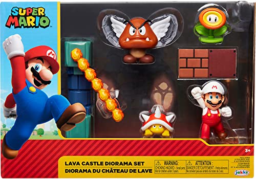 Nintendo - Diorama Super Mario Castello Di Lava, Include Mario E I Personaggi Del Videogioco, Idea Regalo Per Bambini E Collezionisti, Consigliato Dai