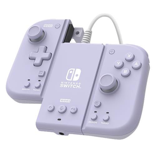 Hori Split Pad Compact Attachment Set (Violetto Lavanda) Controller Ergonomico Per La Modalita' Portatile Con Adattatore Cablato Per Nintendo Switch/O