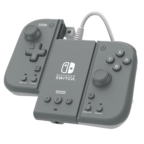 Hori Split Pad Compact Attachment Set (Cenere) Controller Ergonomico Per La Modalita' Portatile Con Adattatore Cablato Per Nintendo Switch/Oled - Lice