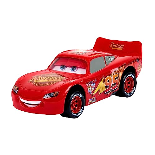 Mattel Disney Pixar Cars Veicoli Scattanti - Saetta Mcqueen, Macchina Da Spingere Con Occhi E Bocca Che Si Muovono E Cambiano Espressione, Ispirato Al