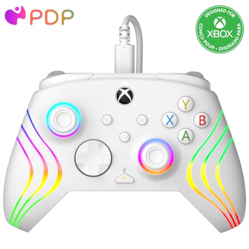 Pdp Afterglow Xbx Wave Wired Controller White For Xbox Series X|S, Xbox One, Officially Licensed