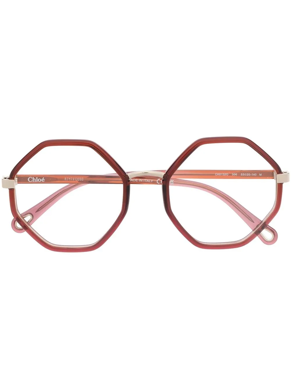Chloé Eyewear Occhiali esagonali - Marrone
