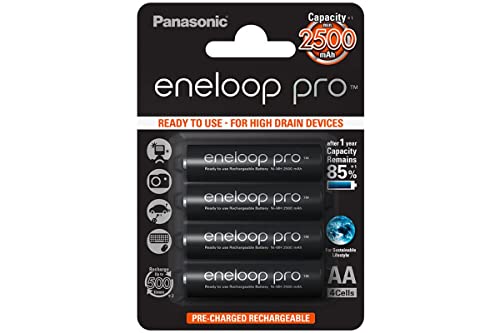 Panasonic - Batterie Ricaricabili Nimh (Blister) X4 Aa Eneloop Pro 1.2V 2500Mah - Blister X 4