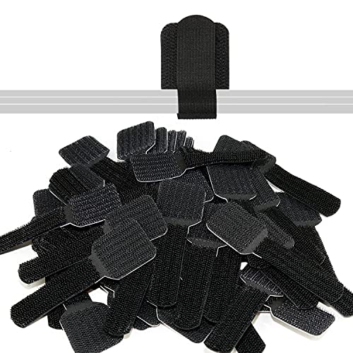 Label The Cable Clip Fermacavi Autoadesive A Strappo - Organizer Cavi Per Pareti E Scrivanie - Ltc Wall Straps - Fermacavi Muro - Confezione Da 50 - N