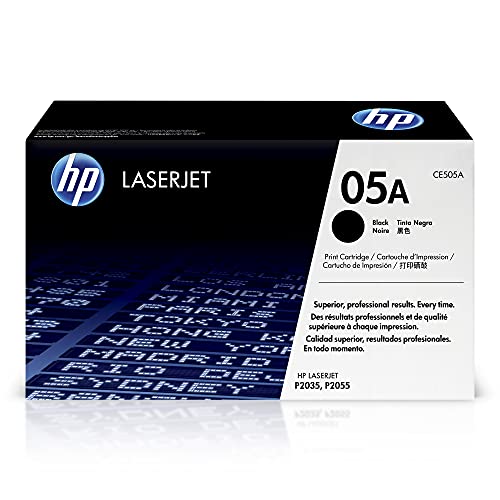 Hp 05A Ce505A, Cartuccia Toner Originale Hp Da 2300 Pagine, Compatibile Con Le Stampanti Hp Laserjet P2035, P2055, P2055D,P2055Dn E P2055, Nero