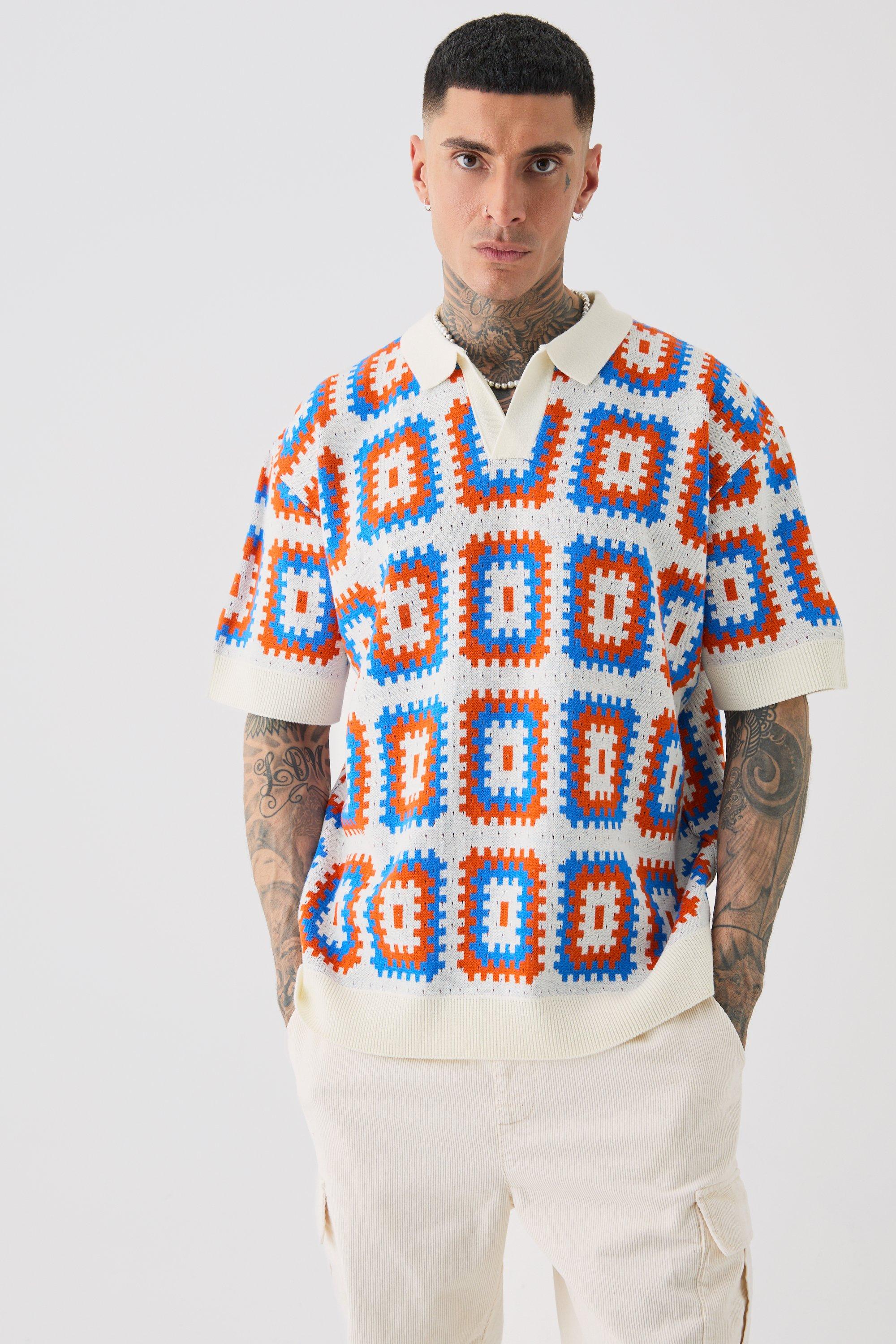 Tall Oversized Revere Crochet Polo, Arancio