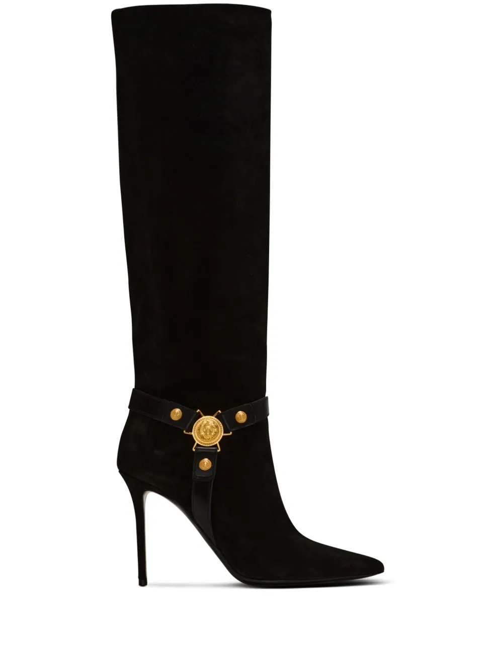 Balmain Eva 95mm suede knee-high boots - Nero