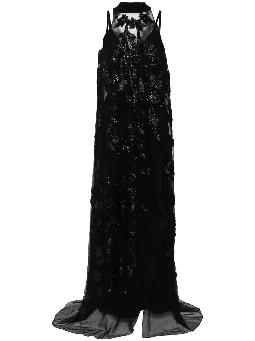 Saiid Kobeisy jumpsuit with beaded maxi top - Nero