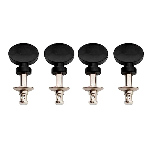 Musiclily Meccaniche Per Ukulele, Cromo Con Pulsante Nero(4 Pezzi)