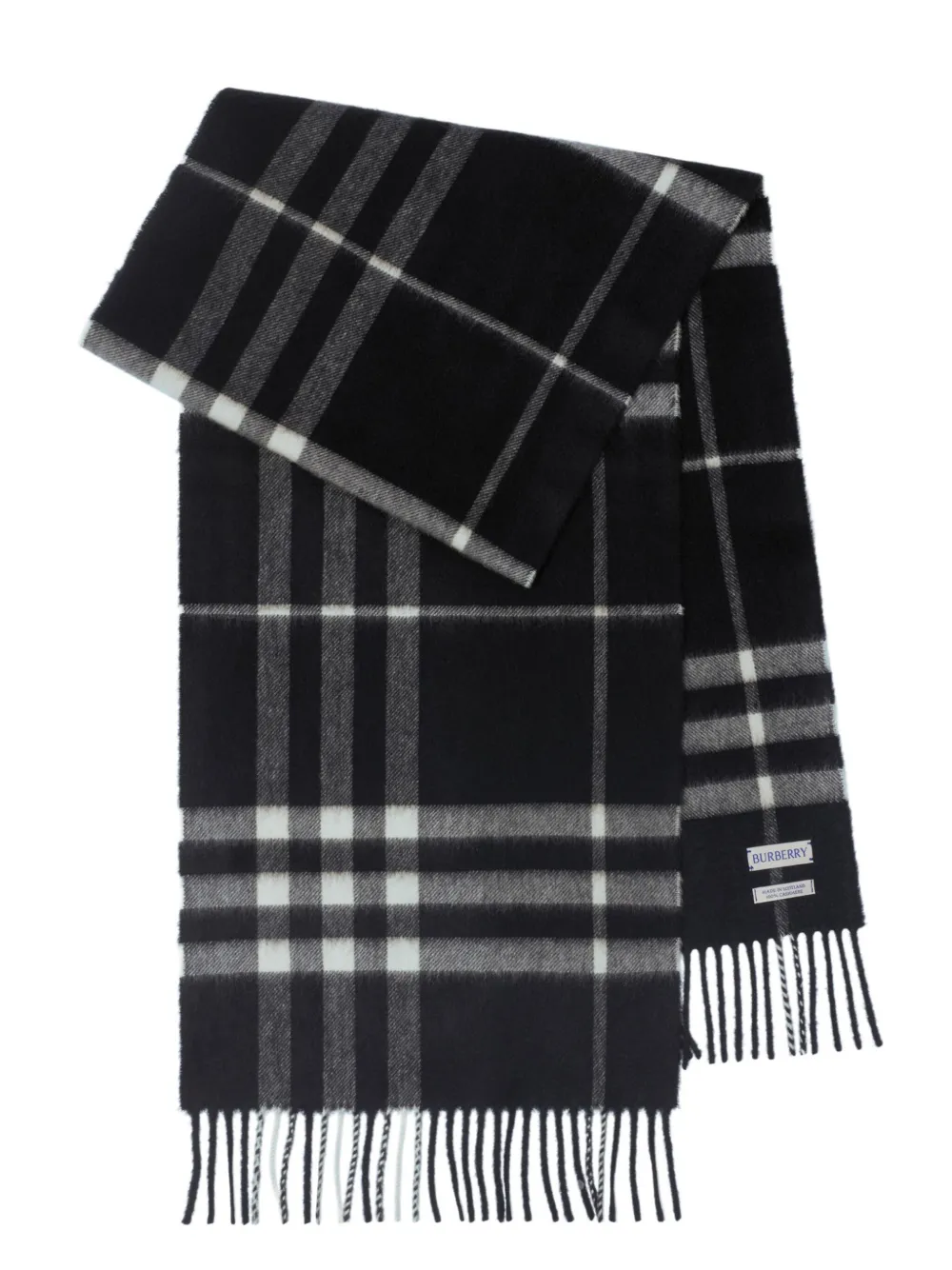 Burberry check cashmere scarf - Nero