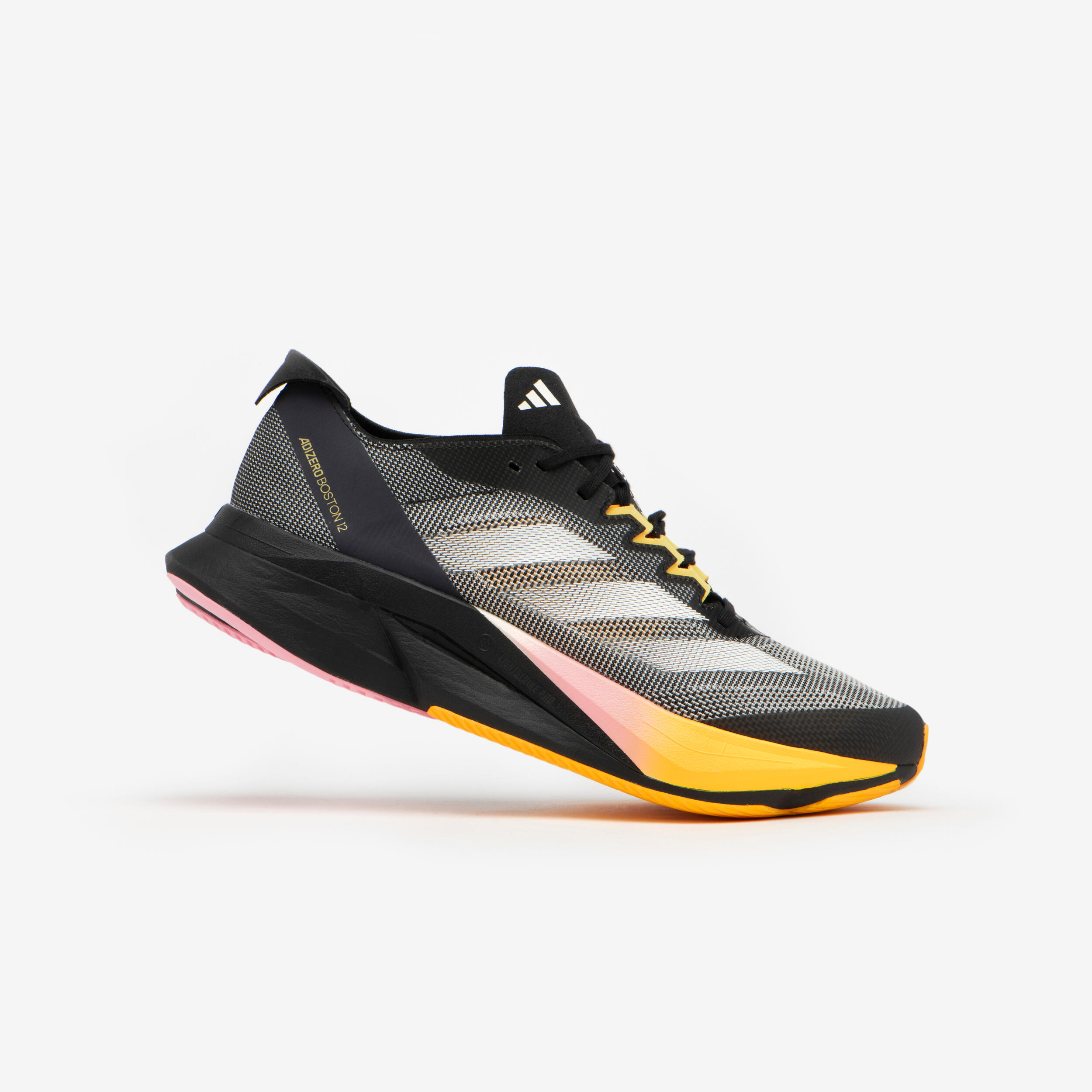Decathlon | Scarpe running uomo ADIDAS ADIZERO BOSTON 12 nero-rosa-arancione |  Adidas