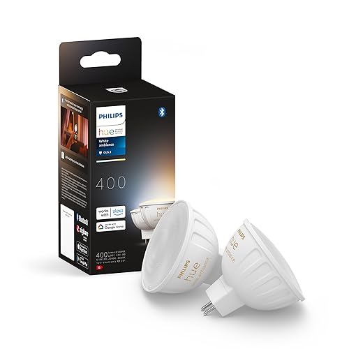 Philips Hue White Ambiance, Faretto Smart, Luce Bianca Da Calda A Fredda, Dimmerabile, Bluetooth, Gu5.3, 2X5W, 2 Pezzi