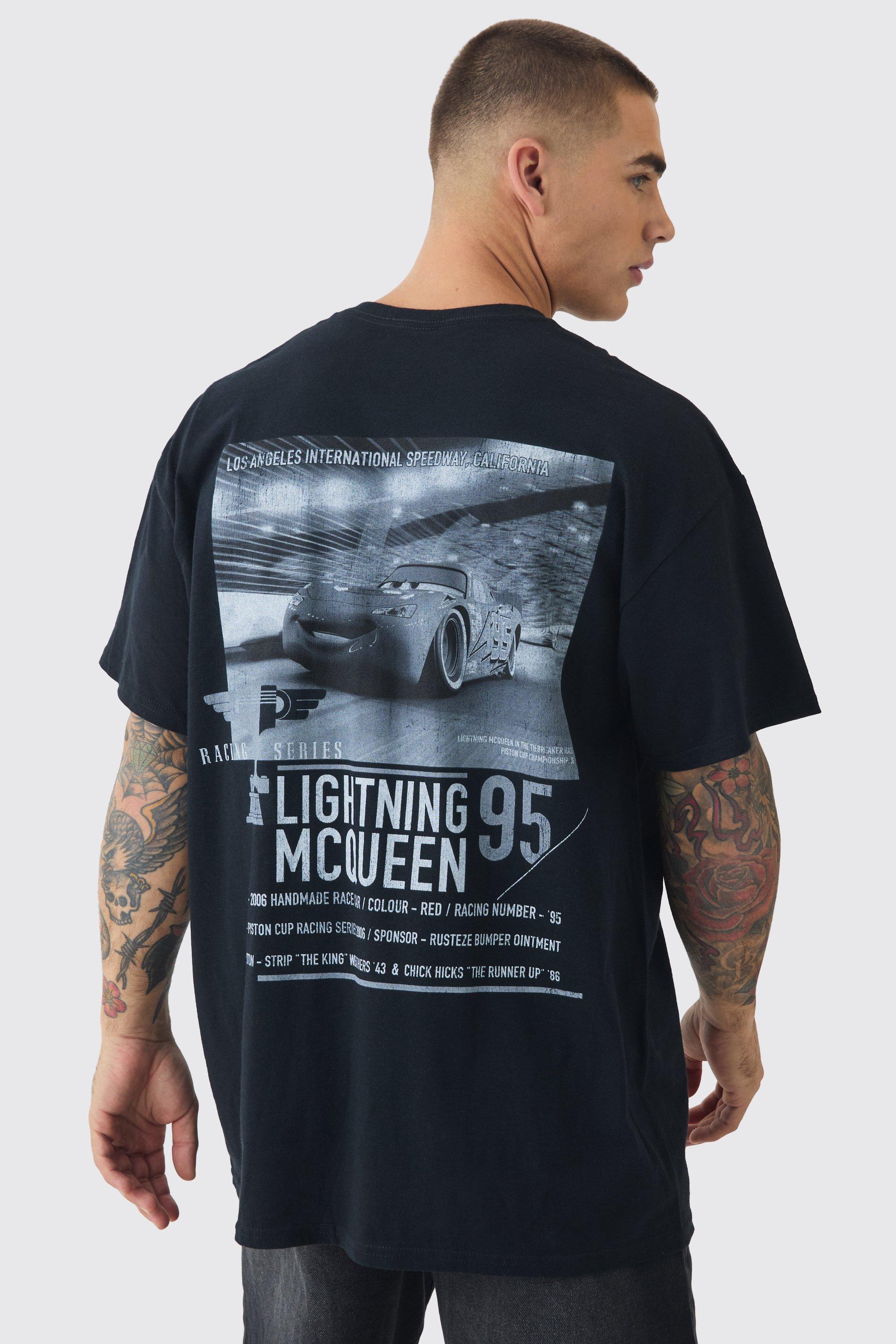Oversized Disney Cars License Print T-shirt, Nero