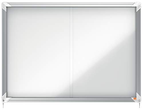 Nobo Bacheca Magnetica Ad Ante Scorrevoli Con Serratura, 8 X A4, Gamma Premium Plus, Bianco, 1902569