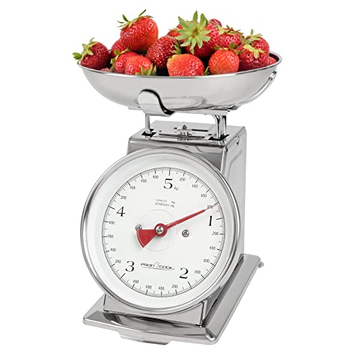 Proficook Bilancia Da Cucina Analogica Meccanica Retrò Fino A 5 Kg Con Funzione Tara, Facile Da Leggere Pc-Kw 1247