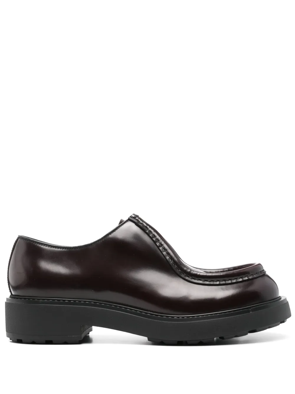 Prada Derby con effetto spazzolato - Rosso