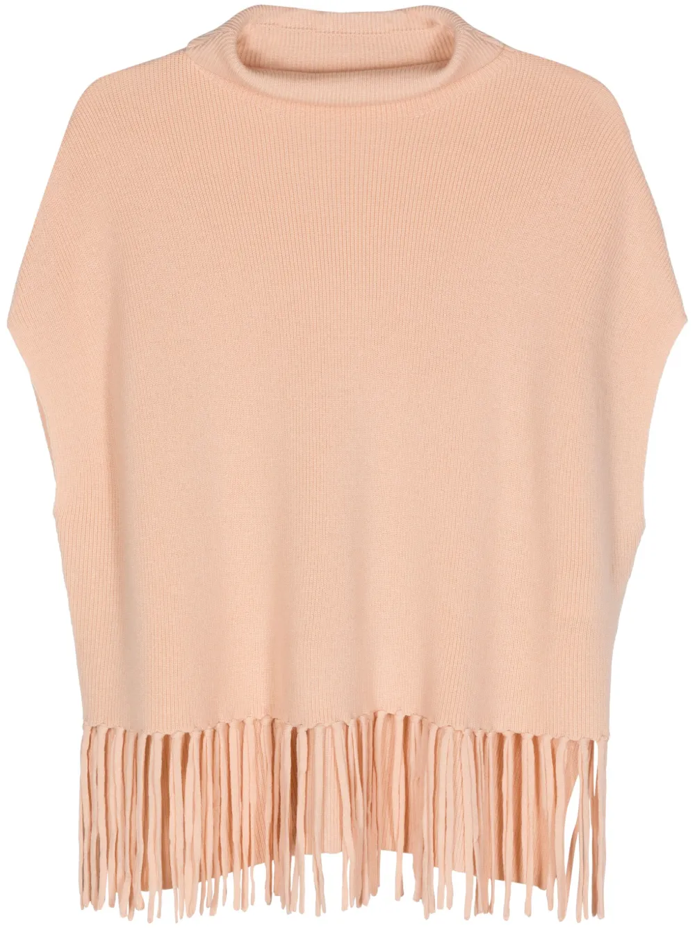 Patrizia Pepe tassel-trim wool poncho - Toni neutri