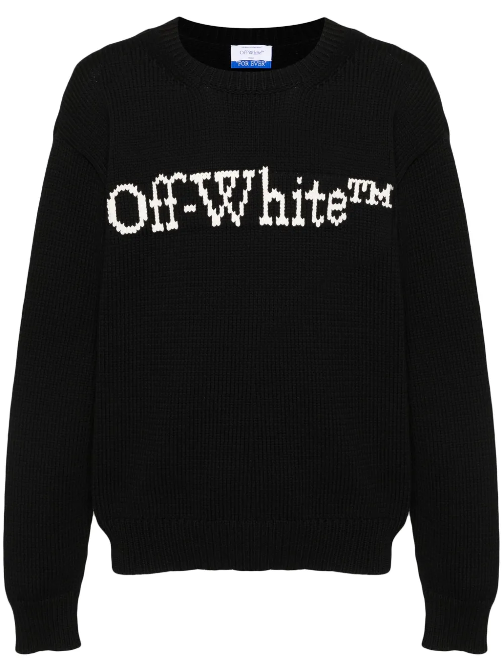 Off-White intarsia-knit logo jumper - Nero