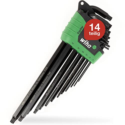 Wiha Juego De Llaves Allen En Soporte Ergostar Torx® Magicspring®, Con Cabeza Esférica, De 14 Unid., Acabado En Oxidación Negra (43848)