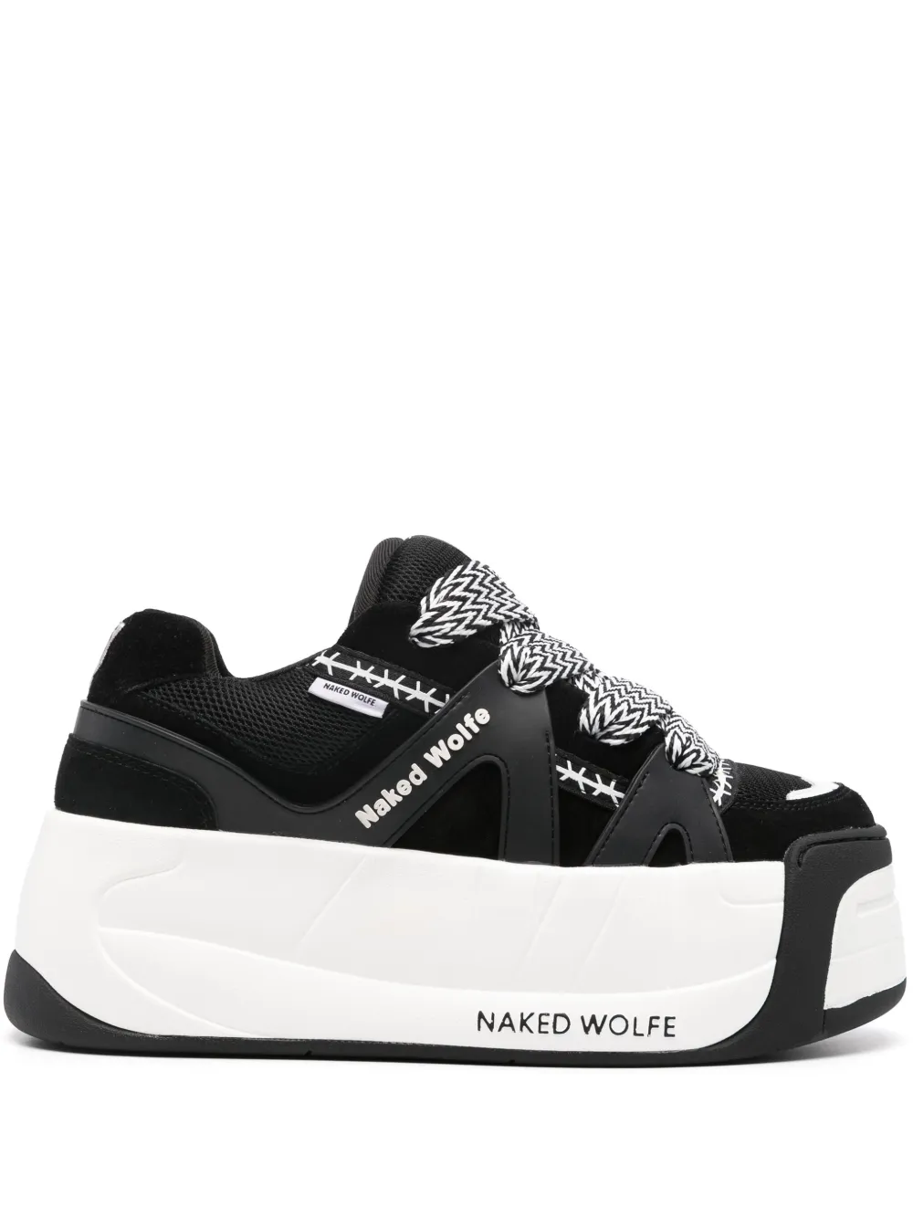 NAKED WOLFE Sliders leather platform sneakers - Nero