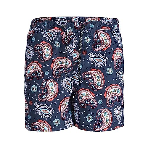 Jack&Jones Jpstfiji Jjswim Paisley Pantaloncini Da Bagno, Navy Blazer, L Uomo