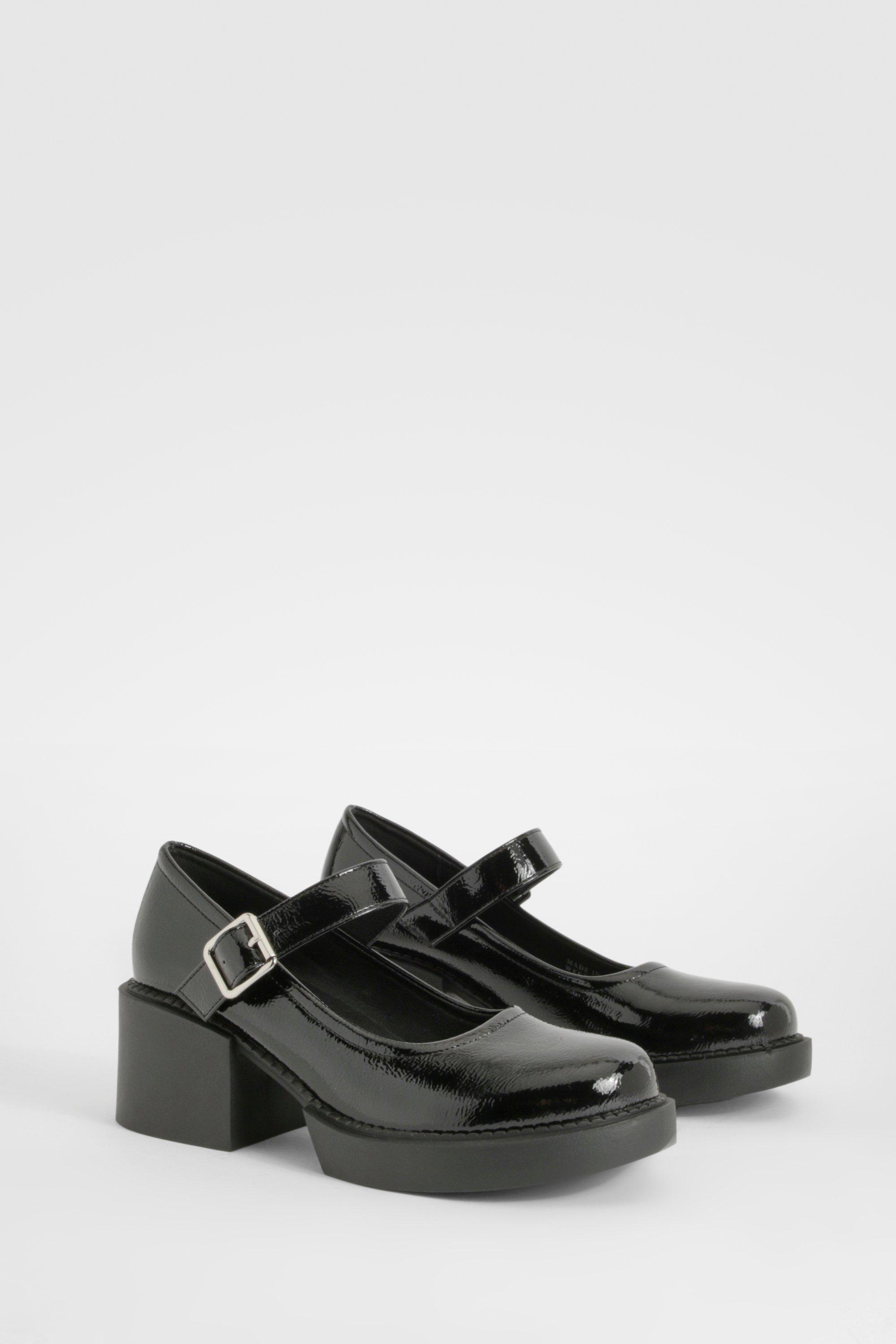 Scarpe Mary Jane con tacco e suola spessa, Nero