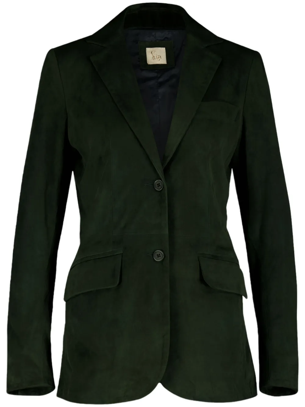 PAULA embroidered suede blazer - Verde