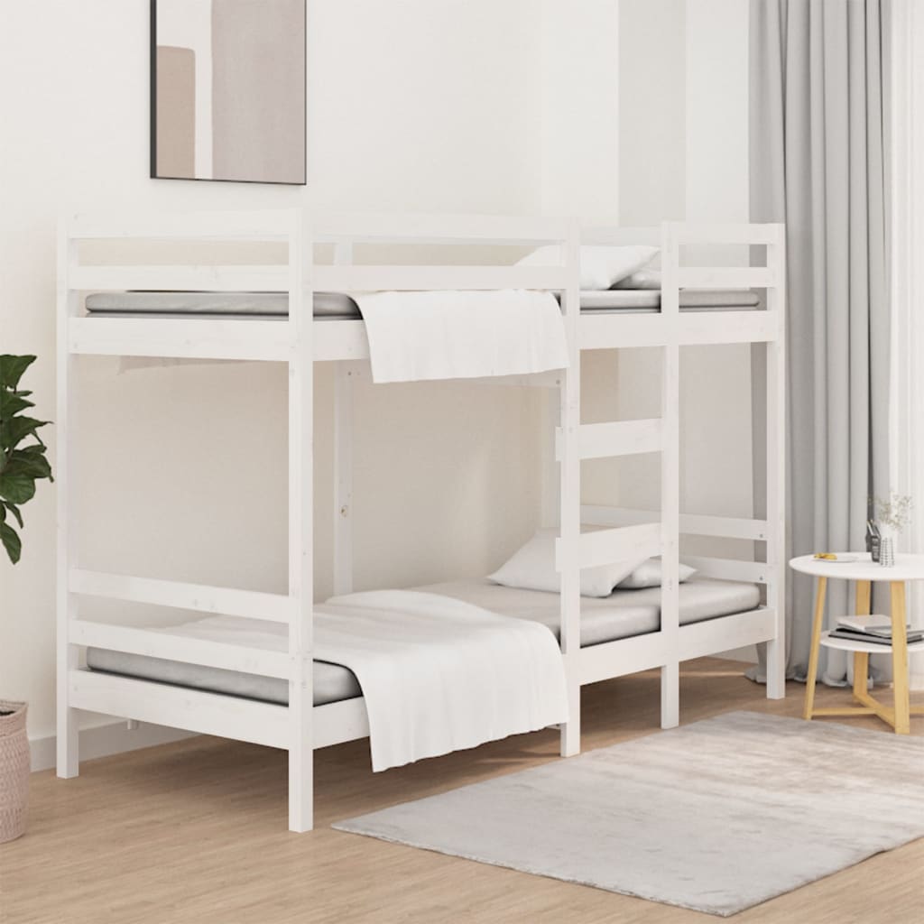 vidaXL Lit superposé Blanc 80x200 cm Bois de pin massif