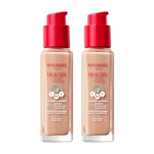 2 X Bourjois Healthy Mix Clean And Vegan Foundation 30Ml - 52.5C Rose Beige