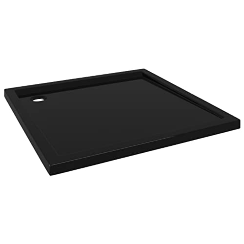 Vidaxl Piatto Doccia Quadrato In Abs Nero 90X90 Cm