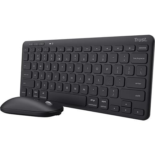 Trust Lyra - Draadloos Toetsenbord En Muis - Multi Connect - Oplaadbaar - Qwerty Us - Zwart (24843)