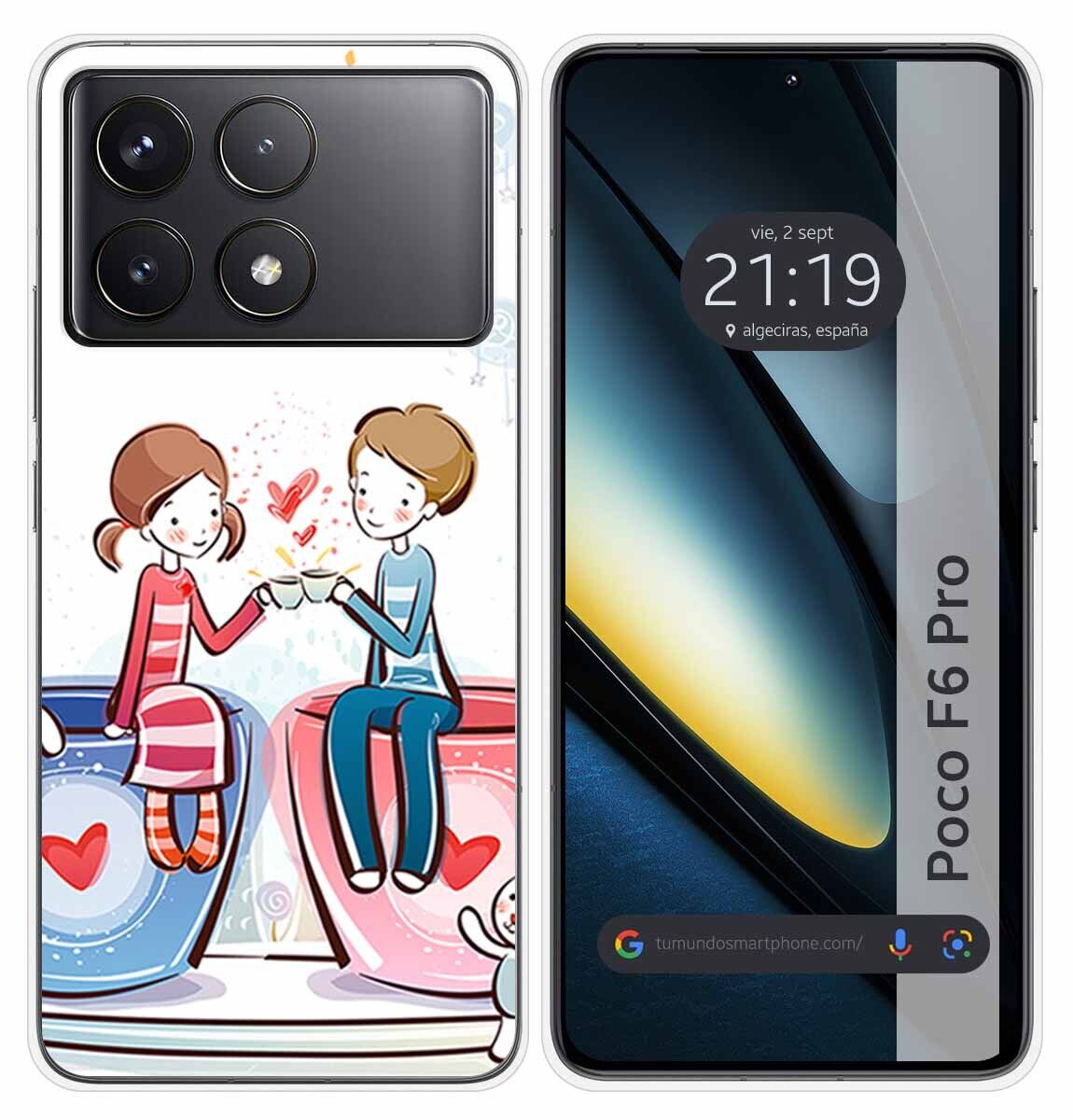 Cover Silicone per Xiaomi Poco F6 Pro 5G Disegno Caffè Disegni