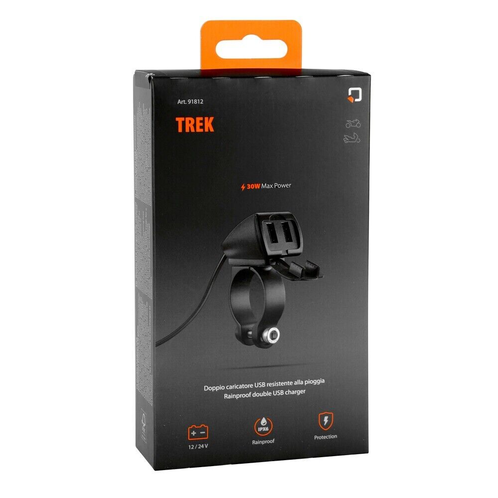 doppio caricatore usb resistente all’acqua, 3 tipi di fissaggio - 5400 mA - 30W