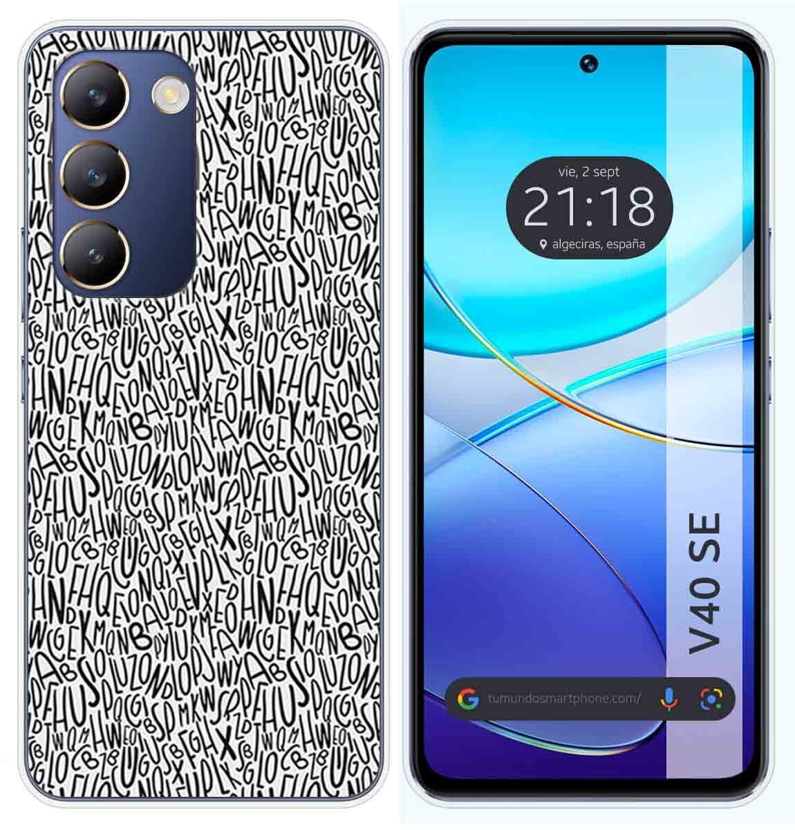 Cover Silicone per Vivo V40 SE 5G Disegno Lettere Disegni