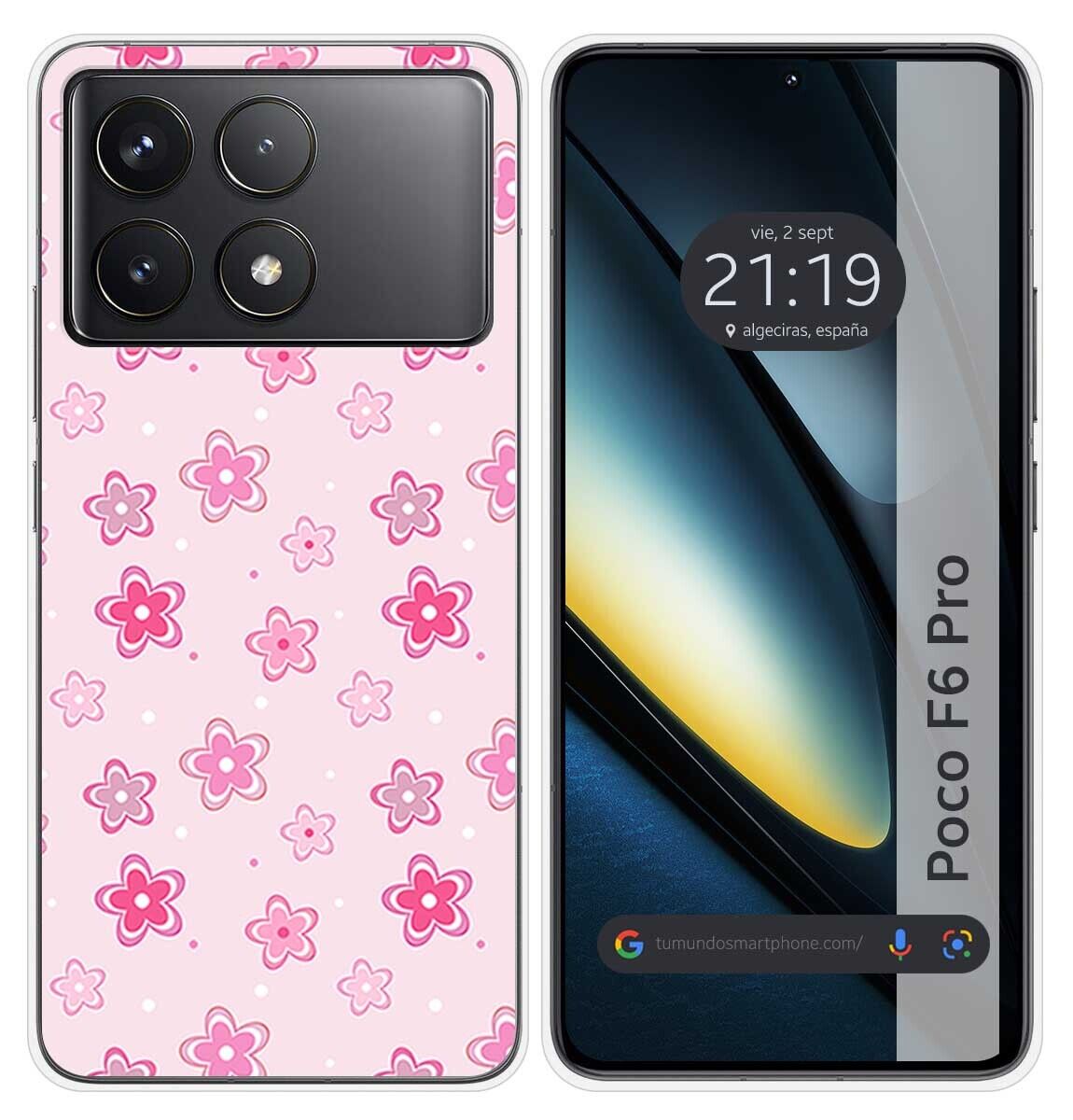 Cover Silicone per Xiaomi Poco F6 Pro 5G Disegno Fiori Disegni