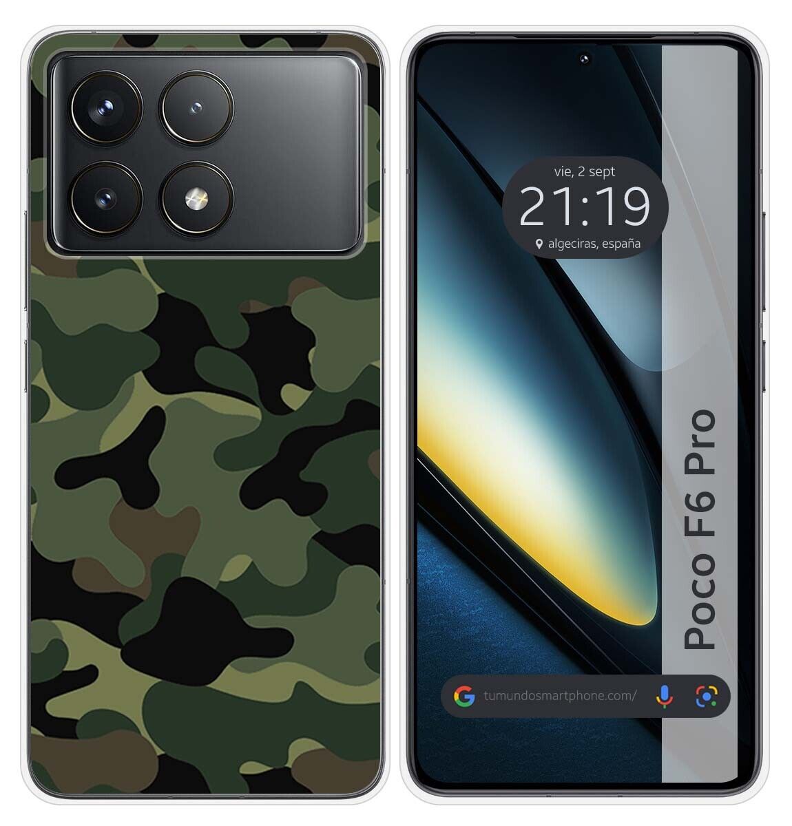 Cover Silicone per Xiaomi Poco F6 Pro 5G Disegno Mimetico Disegni