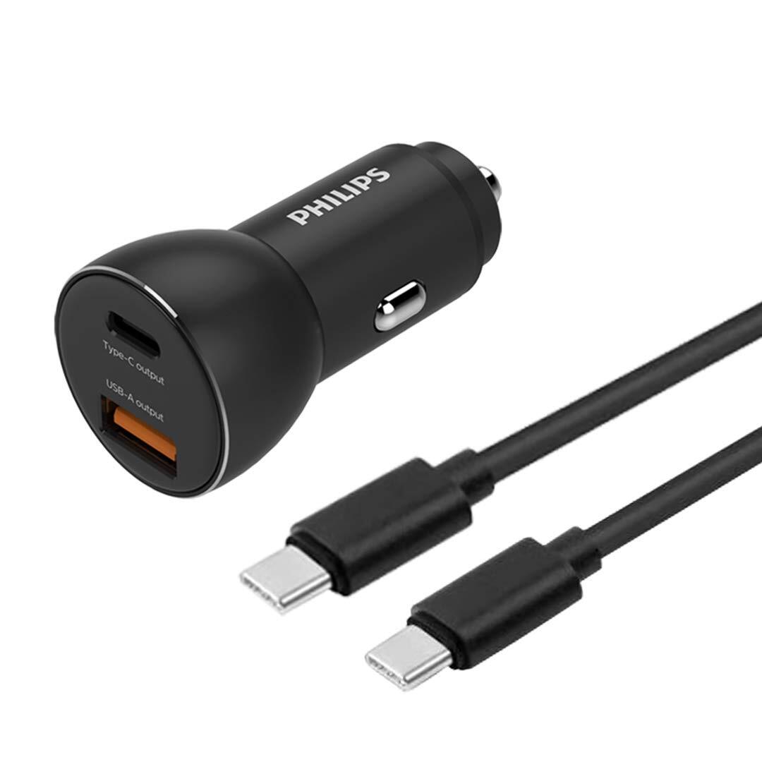 Philips DLP2521C/00 - Caricabatterie Auto Con Usb-A E Usb-C Anschluess
