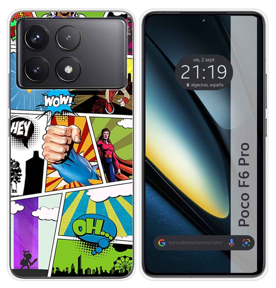 Cover Silicone per Xiaomi Poco F6 Pro 5G Disegno Comic Disegni