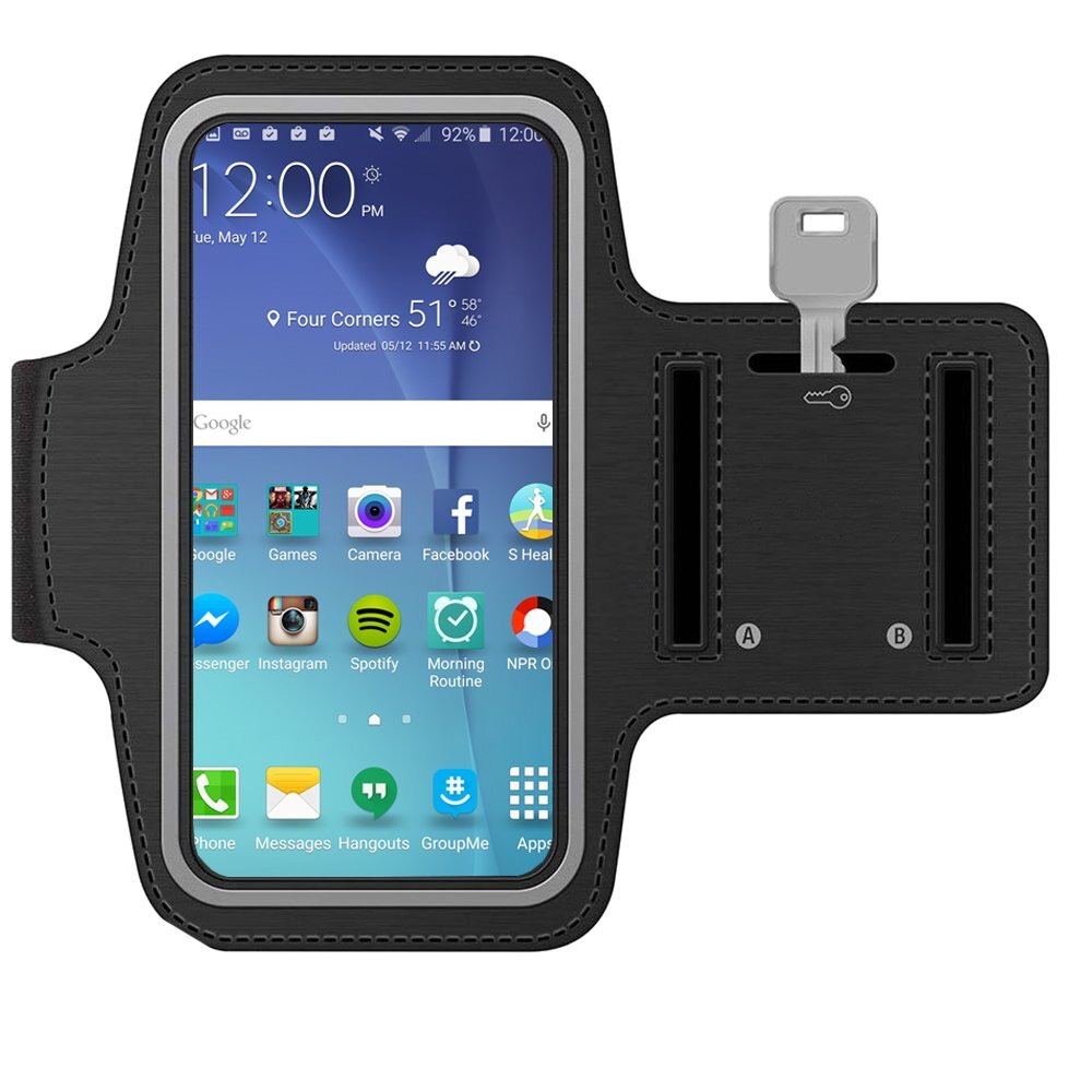 Bracciale Sport Armband per Samsung Galaxy S7 edge / S7 / S6 - 5.5 Inch - Nero
