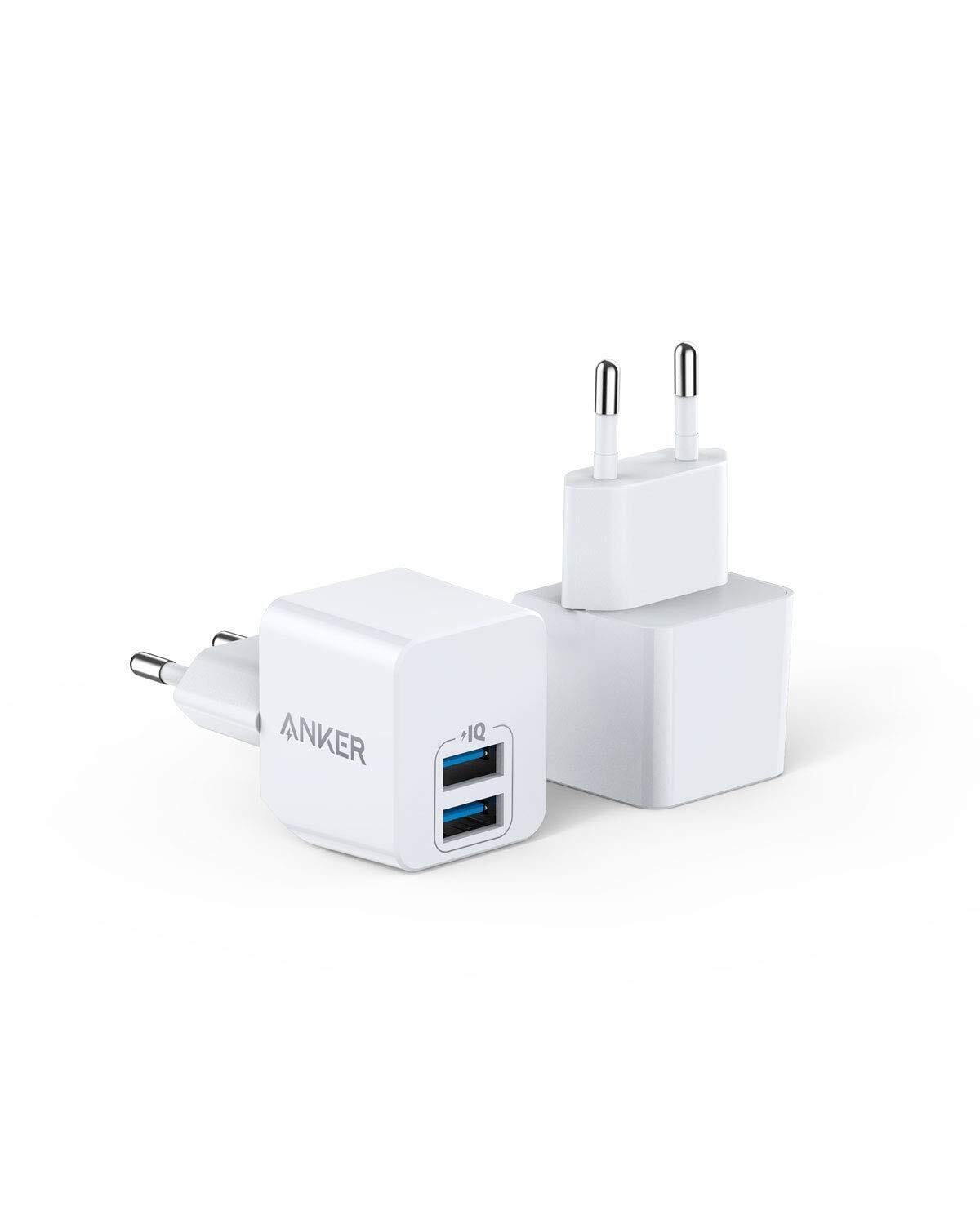 Anker Caricatore USB PowerPort Mini caricatore da parete doppio da 2 pezzi es...