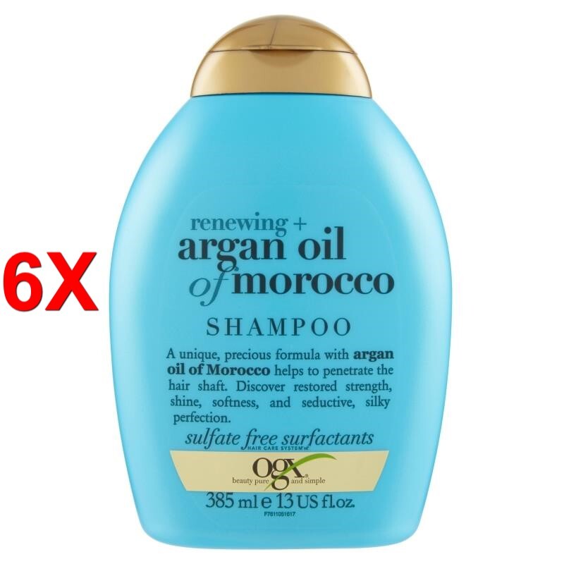 6 X OGX SHAMPOO 385 ML. ARGAN OIL OF MAROCCO