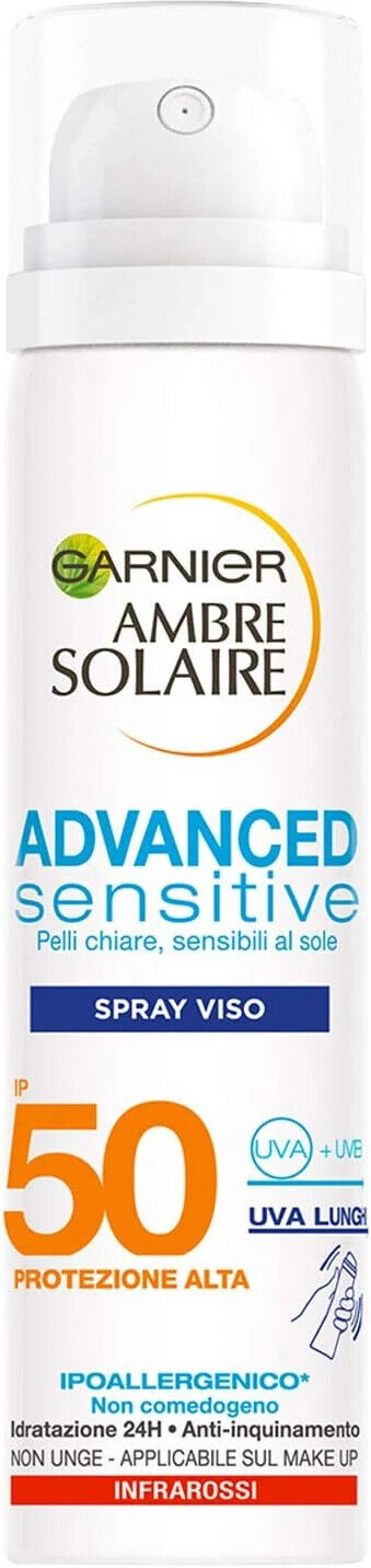 Garnier Ambre Solaire Spray Viso Protettivo IP 50 Advanced Sensitive 75ml
