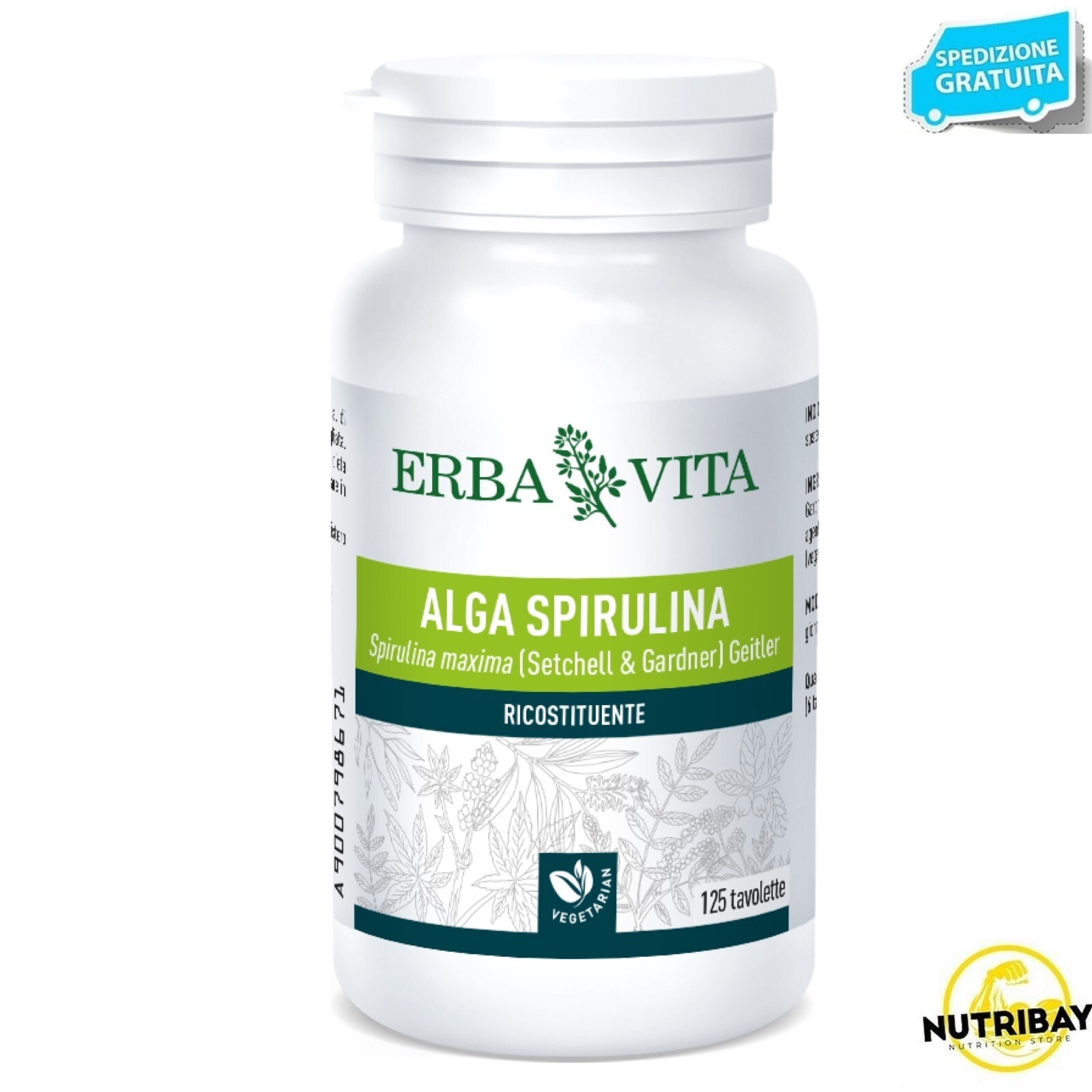 ERBA VITA ALGA SPIRULINA 125 tav INTEGRATORE DI ALGA SPIRULINA