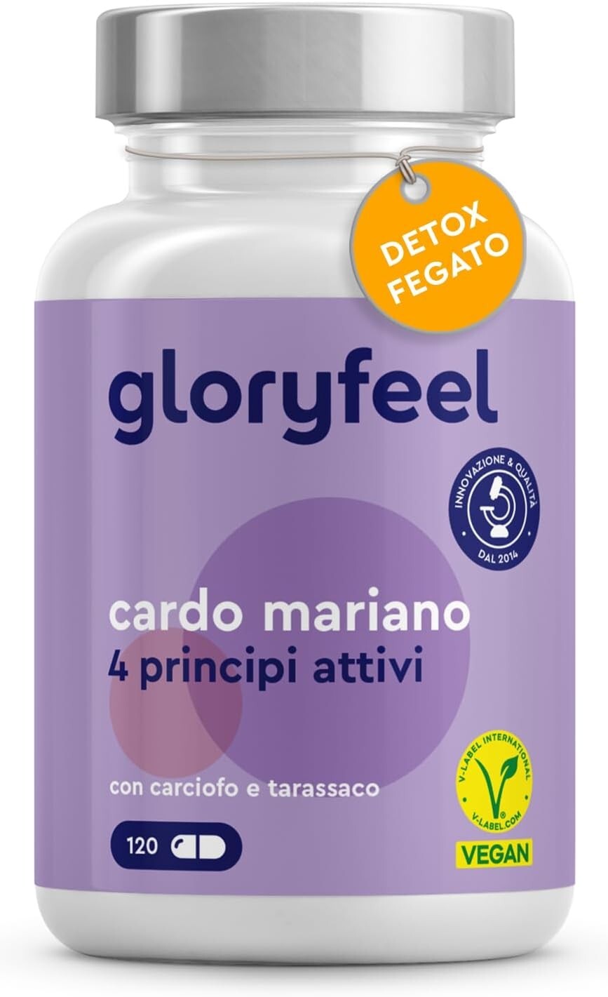 Integratore Cardo Mariano Silimarina Depurativo Fegato 120 Capsule Vegan