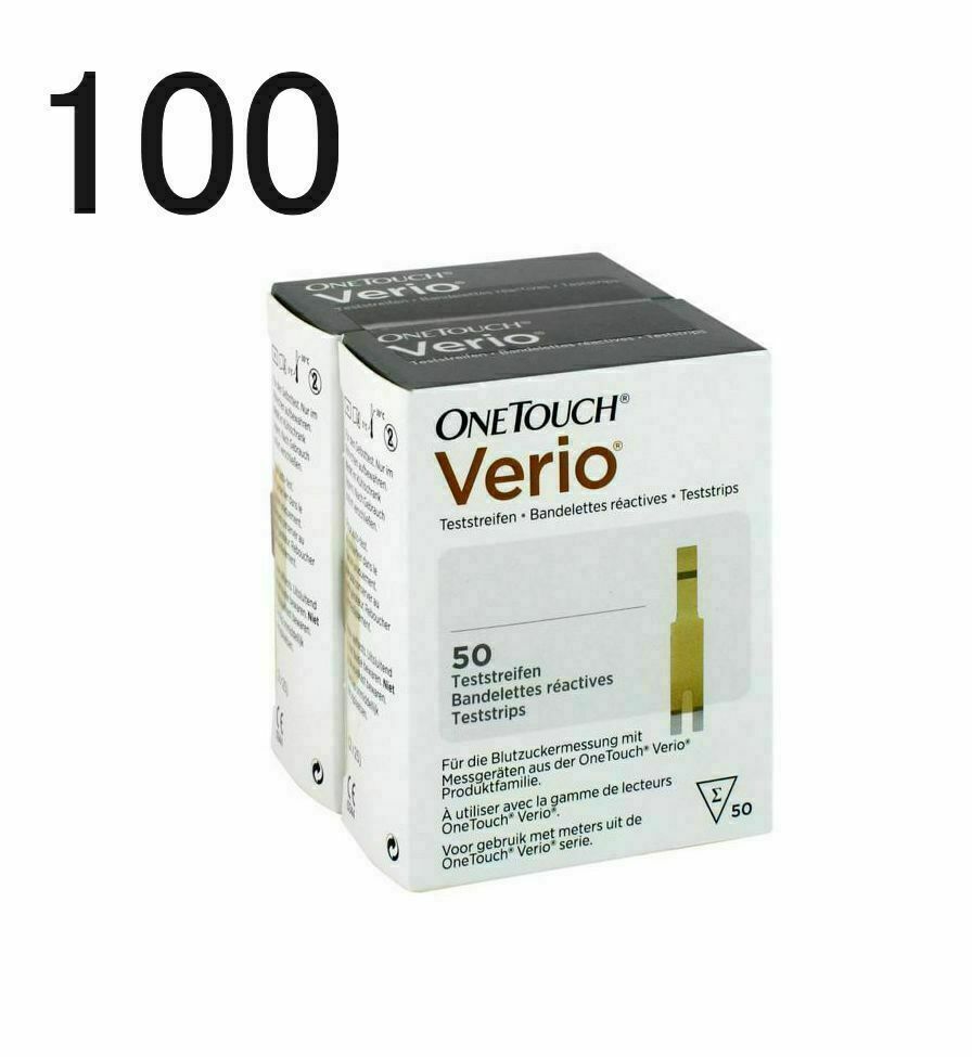 100 ONE TOUCH VERIO strisce reattive diabete test glucosio scadenza: 03-2025