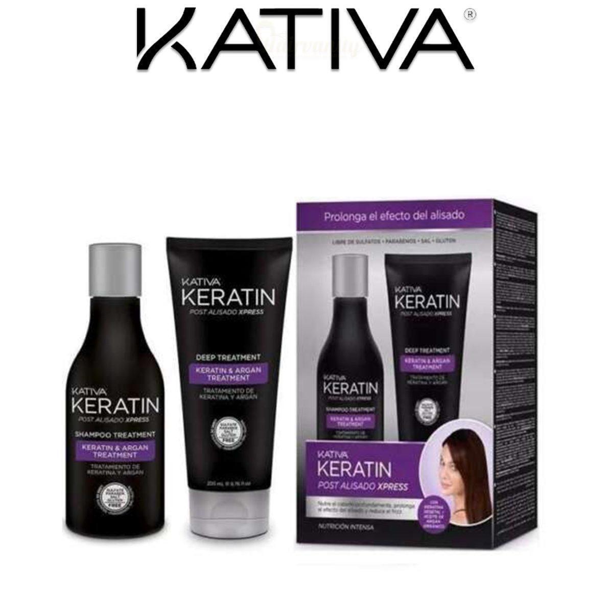 Kativa Kit Keratin 100% naturale post stiratura Shampoo+ Trattamento