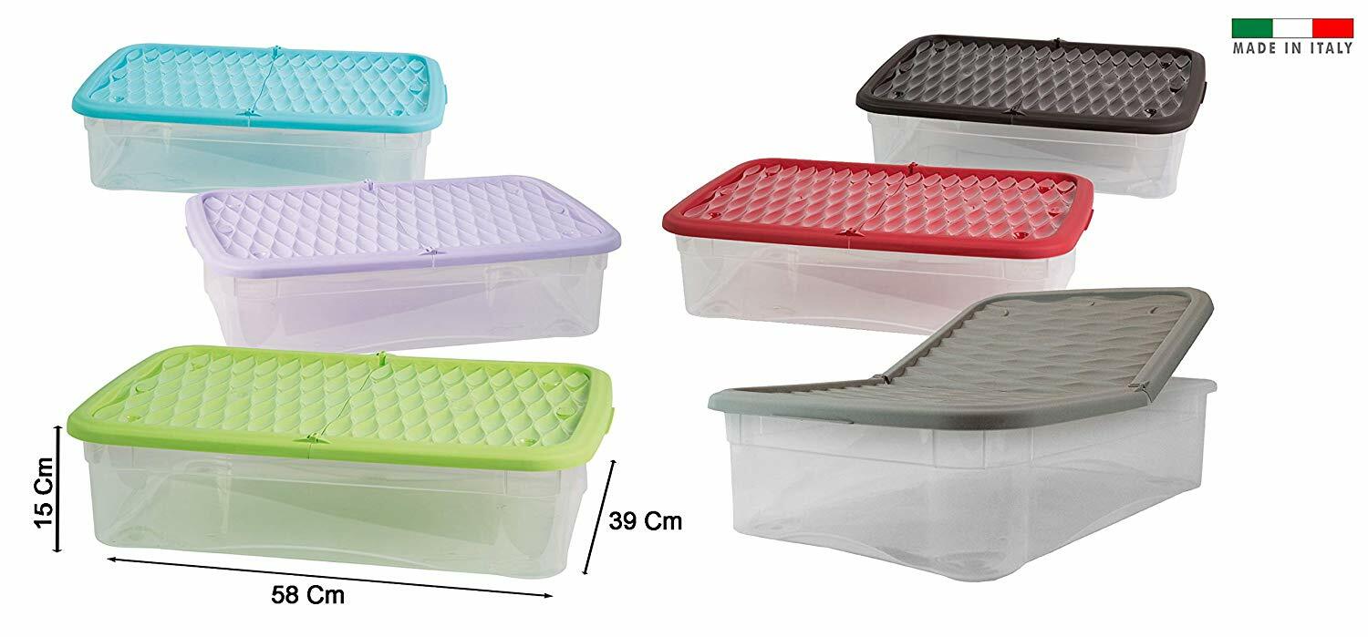 CONTENITORE ARMADIO SOTTOLETTO SCATOLA BOX PORTABIANCHERIA 58X39X15 C/COP 4 2024