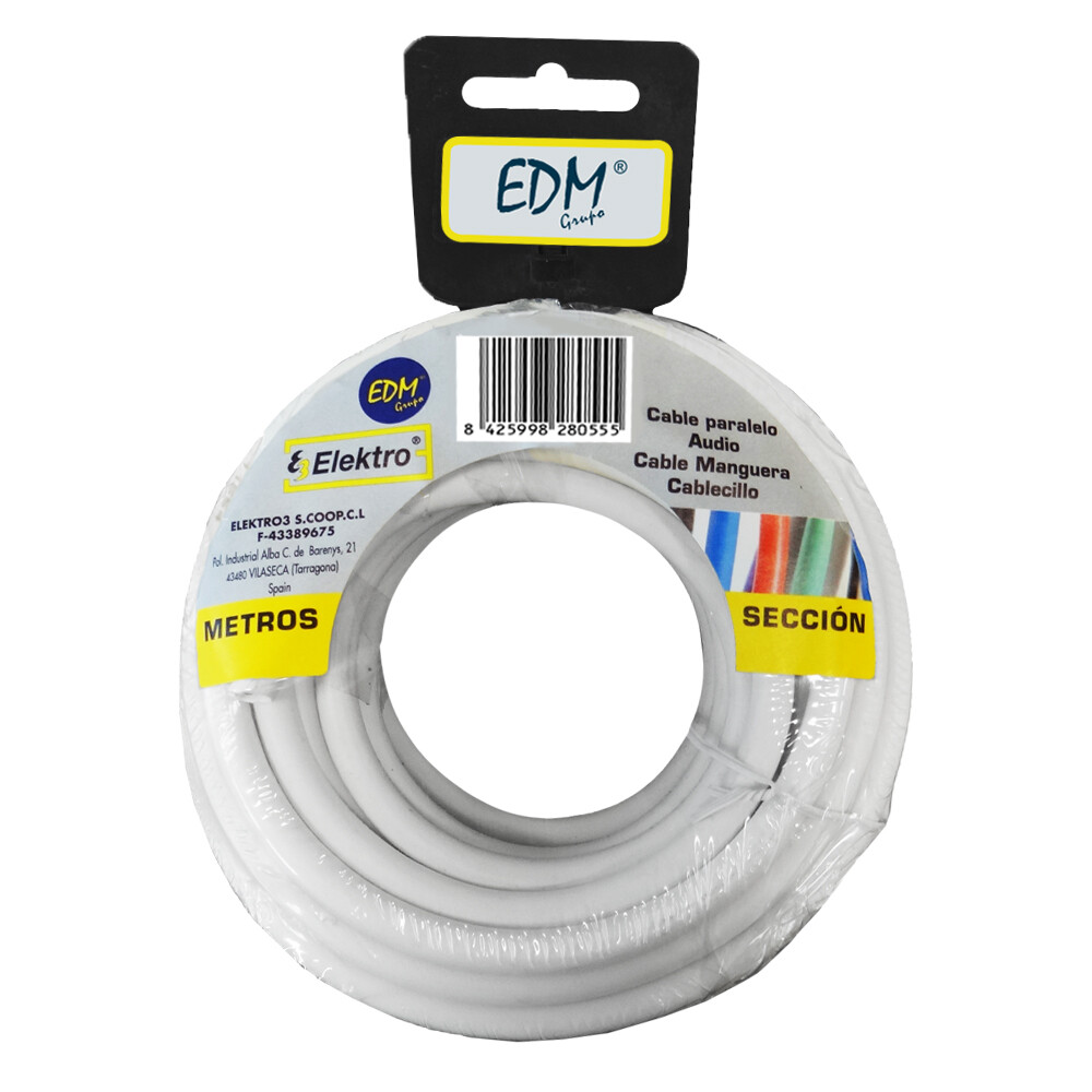 E3/28154 Bobina Tubo Flessibile Tubolare 3X2, 5Mm Bianco 20Mts
