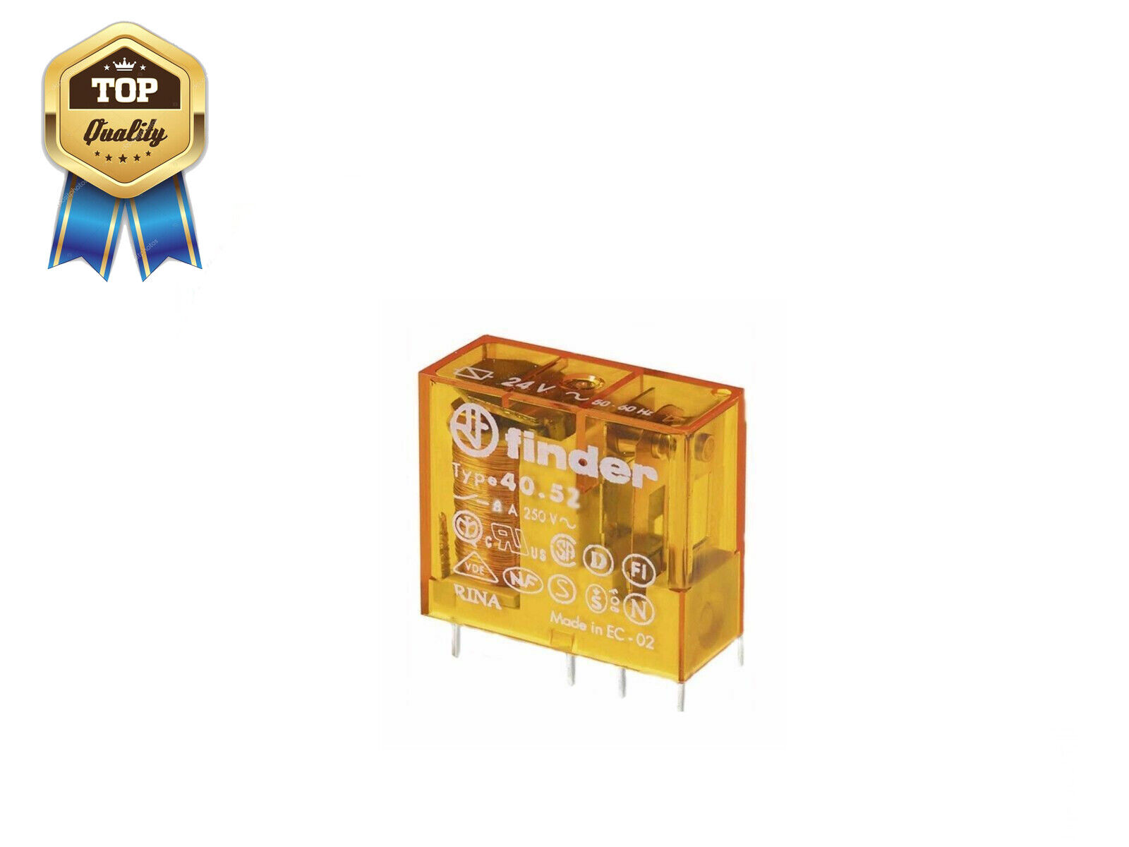 Mini rele per circuito stampato e innesto 8A 24V AC FINDER 40528024 40.52.8.024