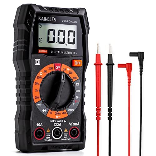 Multimetro Digitale KAIWEETS Tester Portatile MINI TRMS 2000 Conta Tensione C...